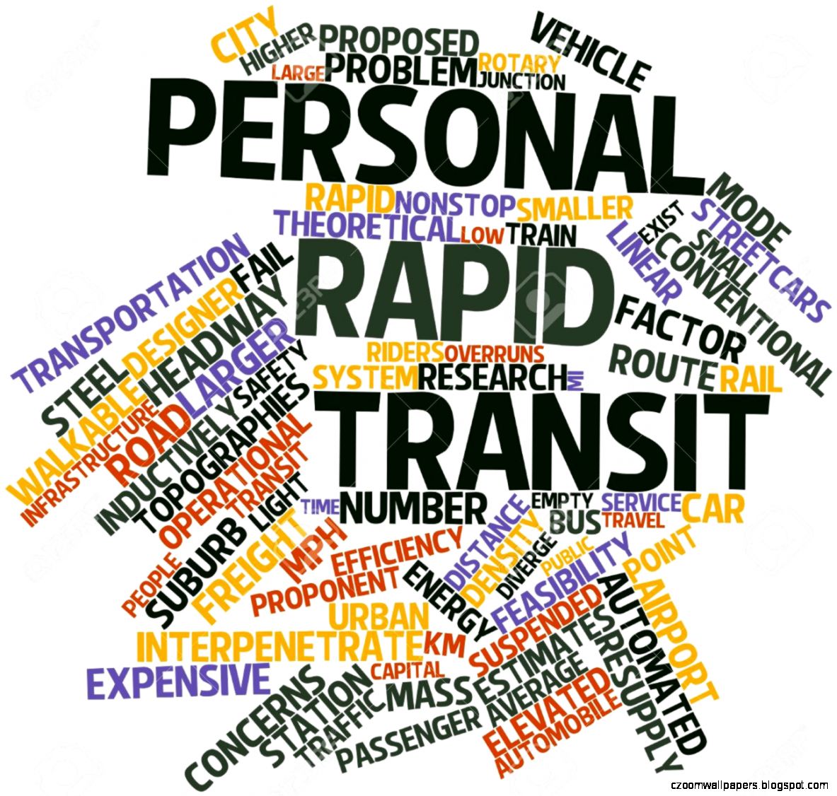 Abstract Word Cloud For Personal Rapid Transit With Related Tags
