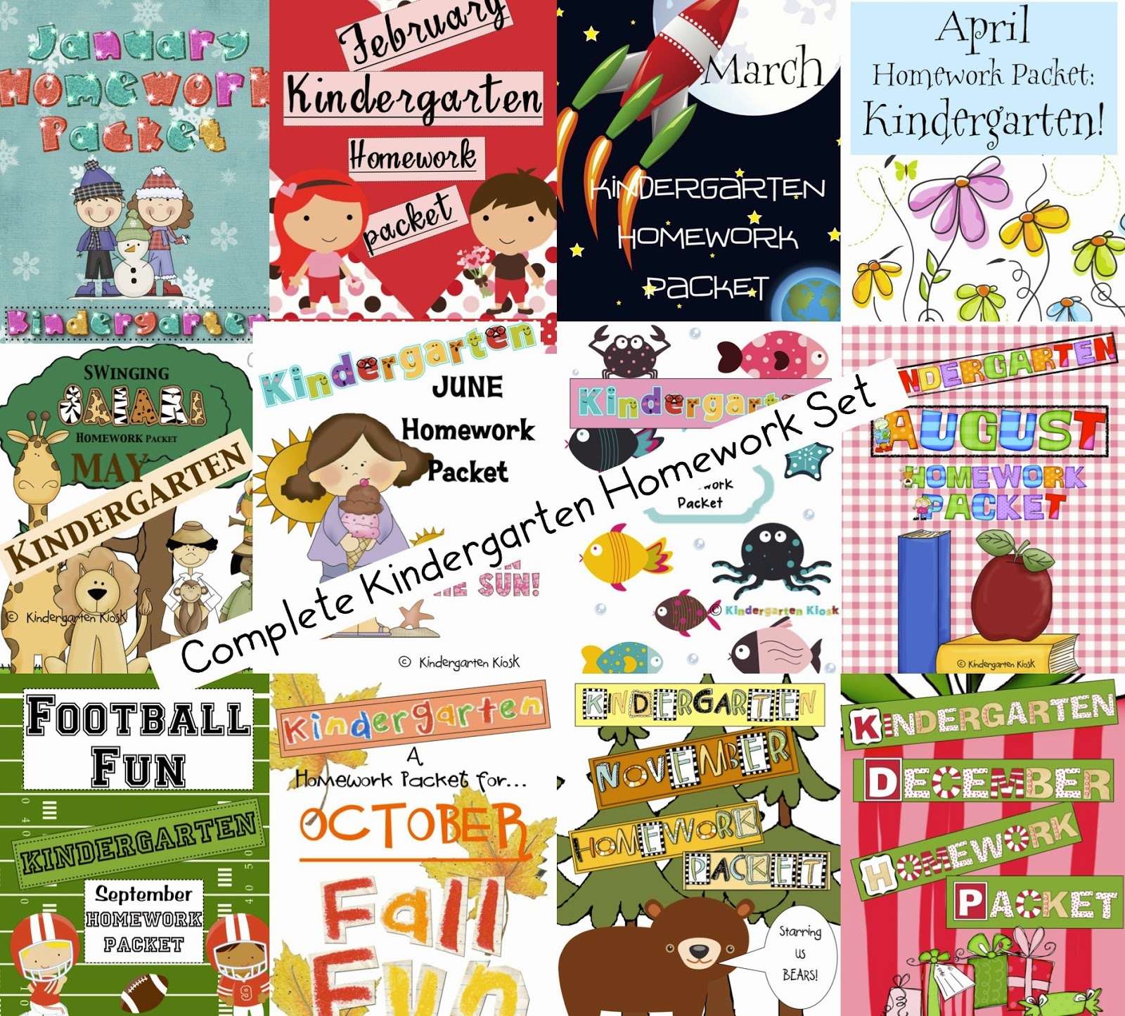 Kindergarten Kiosk Homework for Kindergartners