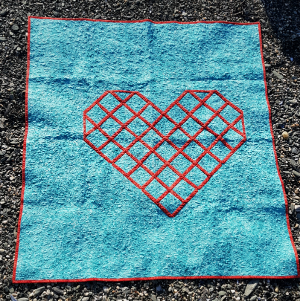 Cross Stitch Heart quilt | DevotedQuilter.blogspot.com