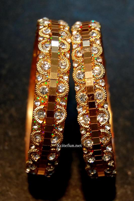 HAIR STYLE Beautiful Crystal Glass Stone Bangle Set Collection For Eid