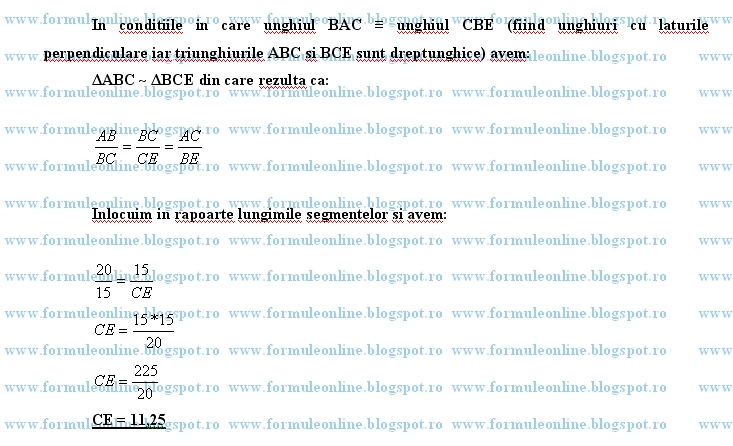 Geometrie plana - problema rezolvata 12 | Formule online probleme si