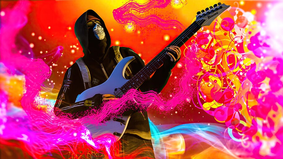CS:GO Terrorist Guitar Colorful 4K Wallpaper #