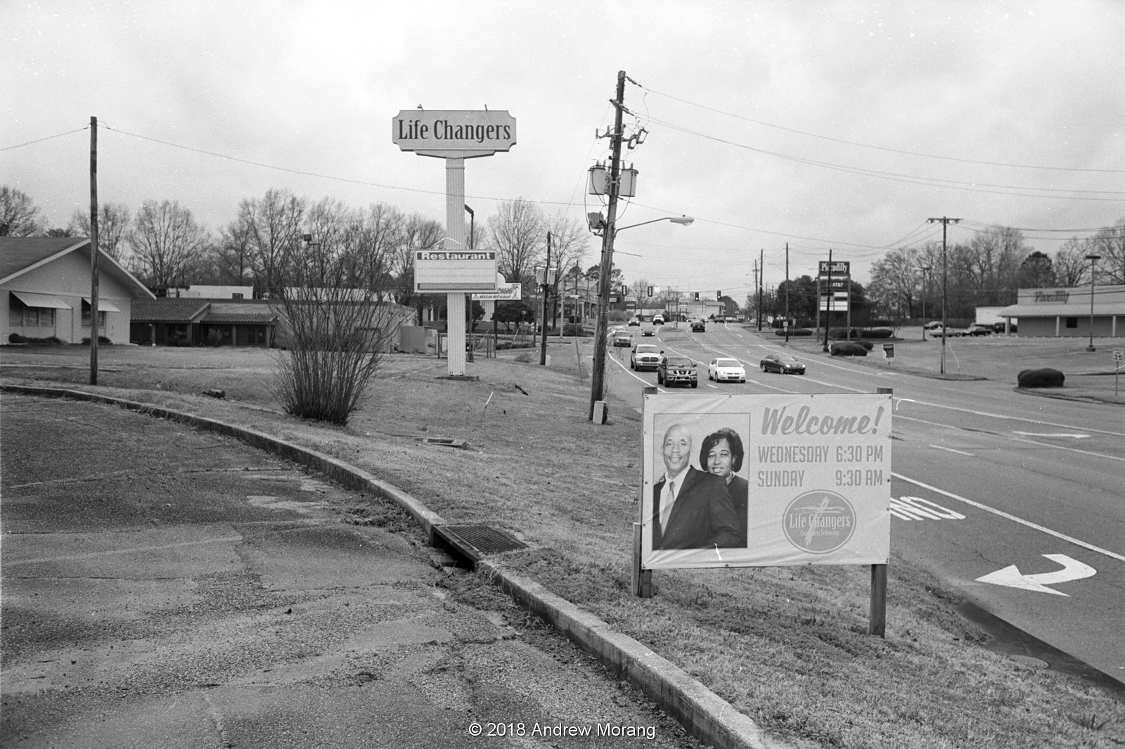 Urban Decay Major decline Metrocenter Mall and Robinson Road, Jackson, Mississippi (B&W film)