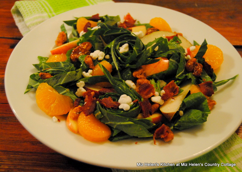Collards and Mustard Greens Salad with Bacon Vinaigrette