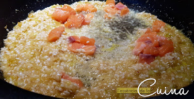 Risotto, arròs, salmó, l'essencia de la cuina, blog de cuina de la Sonia, arroz, salmón