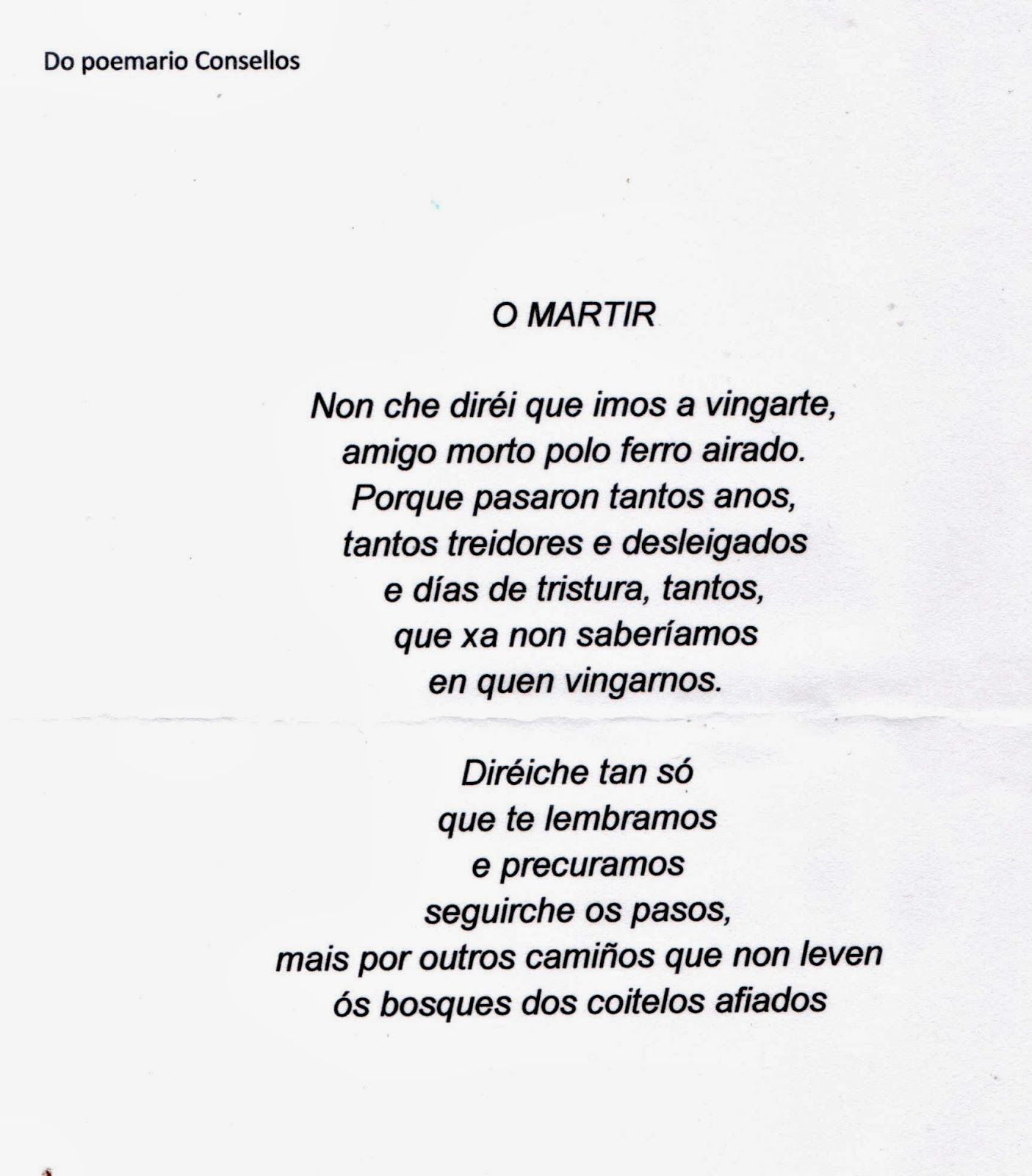 Diversos dicen Celso Emilio Ferreiro Dous poemas