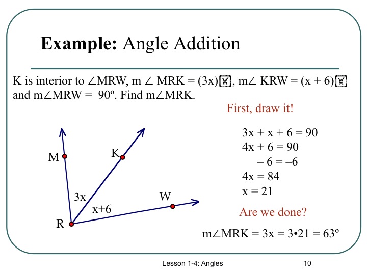 2 > 1 - Geometry Page: September 30th - Introduction To Angles