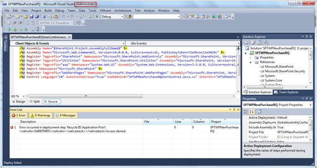 Trouble 6 Error Occurred In Deployment Step Recycle IIS Application 