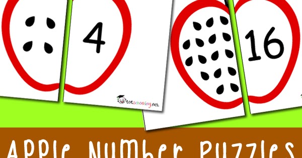 Free Apple Number Puzzles Totschooling Toddler Preschool Kindergarten Educational Printables