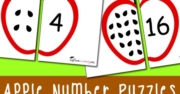 Free Apple Number Puzzles | Totschooling - Toddler, Preschool