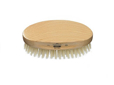 Military Wood White Bristle Hairbrush by Kent