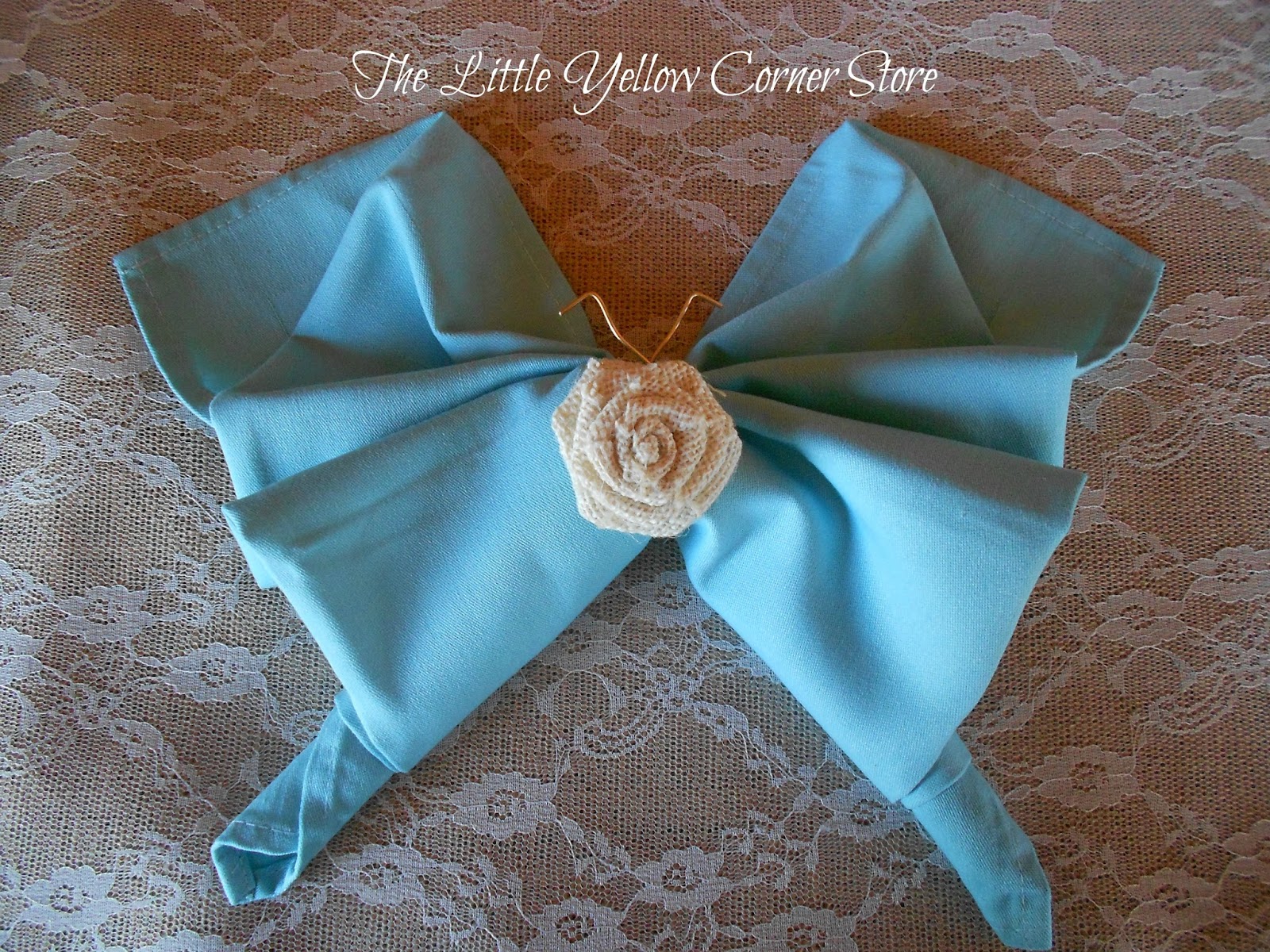 The Little Yellow Corner Store Butterfly Napkin Folding Tutorial