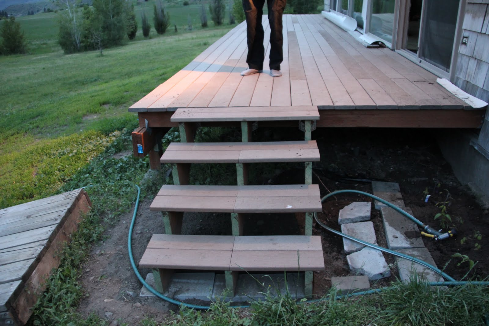 Down by the Creek Finishing the deck new stairs