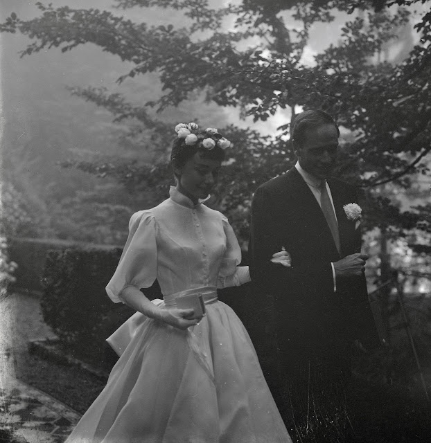 Rare Photographs of Audrey Hepburn and Mel Ferrer on Their Wedding Day in Bürgenstock