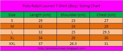 ralph lauren children's size chart