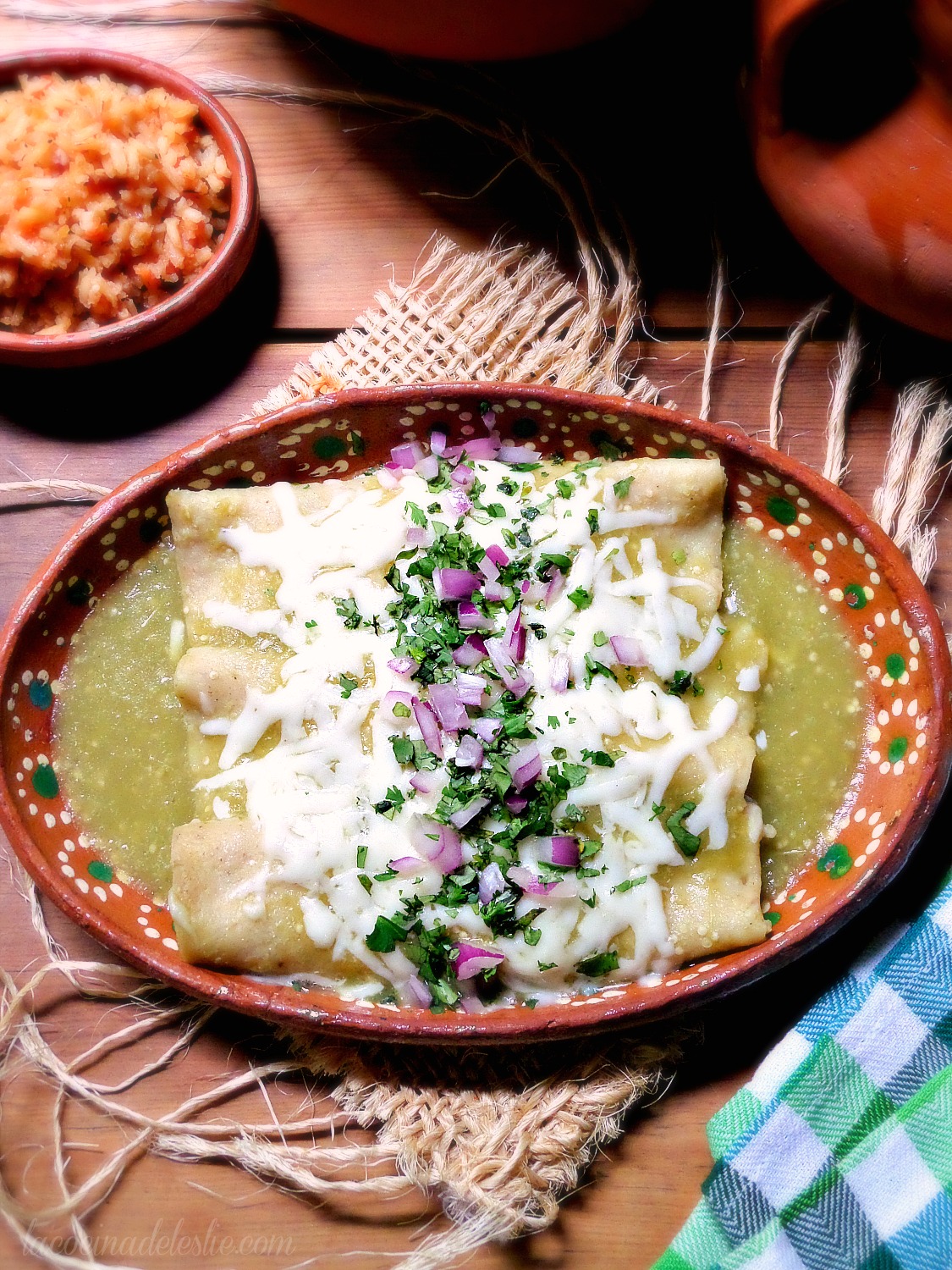 Entomatadas Verdes (Mild Green Enchiladas) MeatlessMonday La Cocina