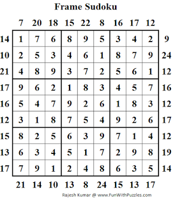 Frame Sudoku (Daily Sudoku League #129) Solution