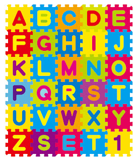 アルファベットのジグソーパズル English letters puzzles design イラスト素材