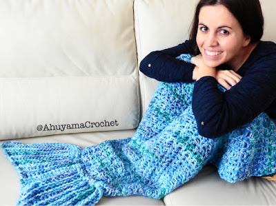 imagen manta cola de sirena ahuyama crochet