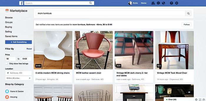 Buying furniture on Facebook marketplace