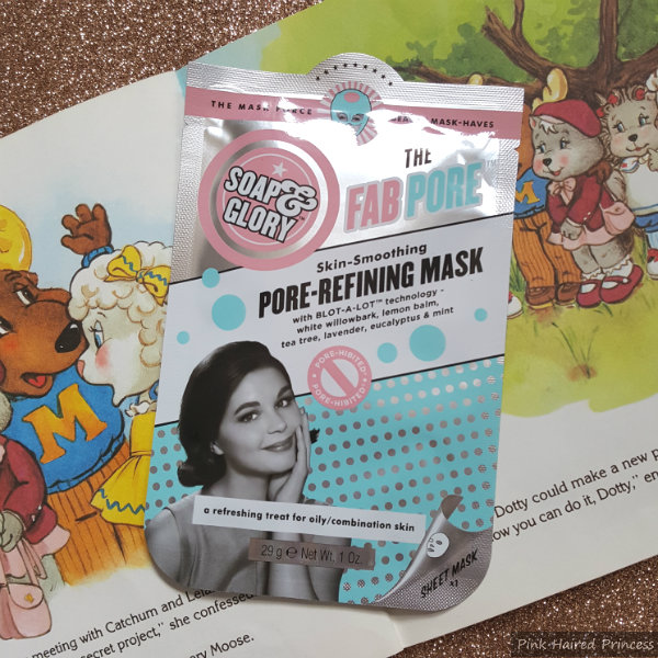 Soap & Glory The Fab Pore, Pore-Refining Sheet Mask review soap and glory pore sheet mask in packet