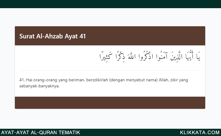 Kumpulan Ayat Ayat Al Quran Tentang Dzikir Dan Terjemahnya