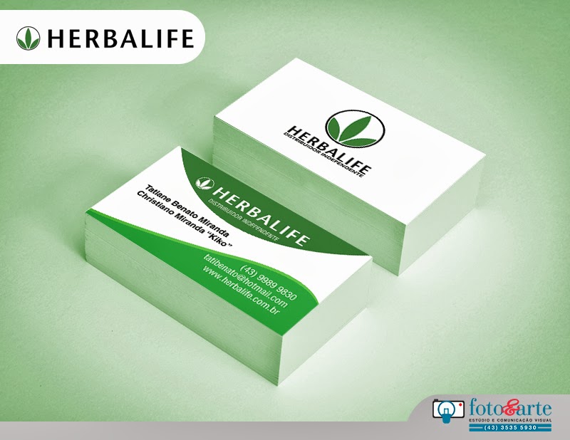 Cartões de Visita Herbalife FOTO E ARTE COMUNICAÇÃO