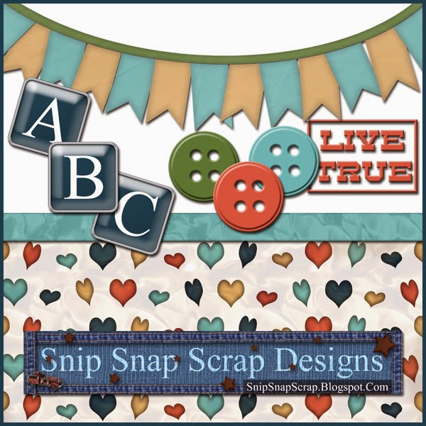 Snip Snap Scrap Free Digital Scrapbook Elements "Live True" Element Set 2
