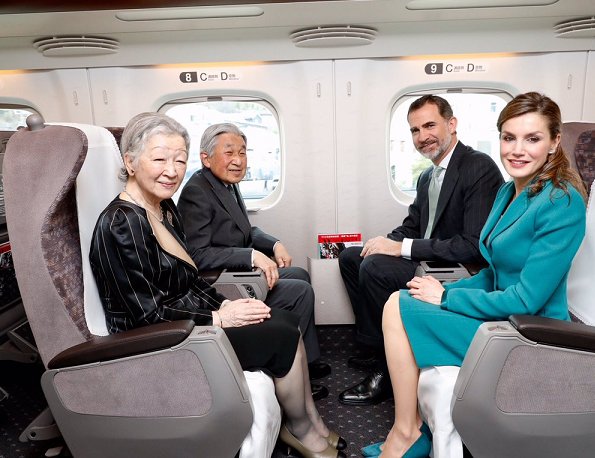 King Felipe and Queen Letizia, Emperor Akihito and Empress Michiko Shinkansen bullet train to Shizuoka, visited the Shizuoka Sengen Shrine and  Shizuoka Prefecture Earthquake Disaster Prevention Center in Shizuoka