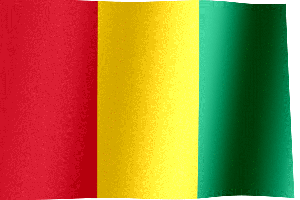 Waving Flag of Guinea (Animated Gif)