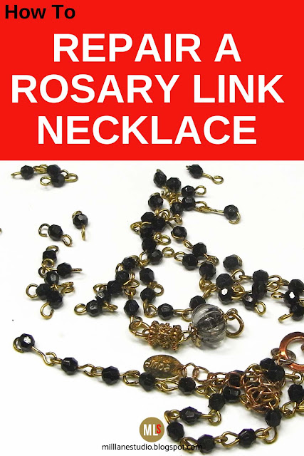 Broken rosary link necklace inspiration sheet