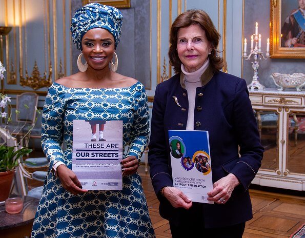 Queen Silvia of Sweden received Child Health Initiative Global Ambassador Zoleka Mandela at the royal palace