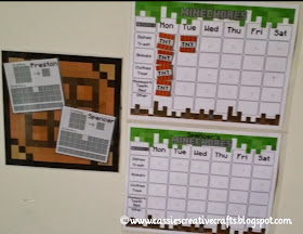 Minecraft Chore Chart and Rewards by Cassis Creative Crafts