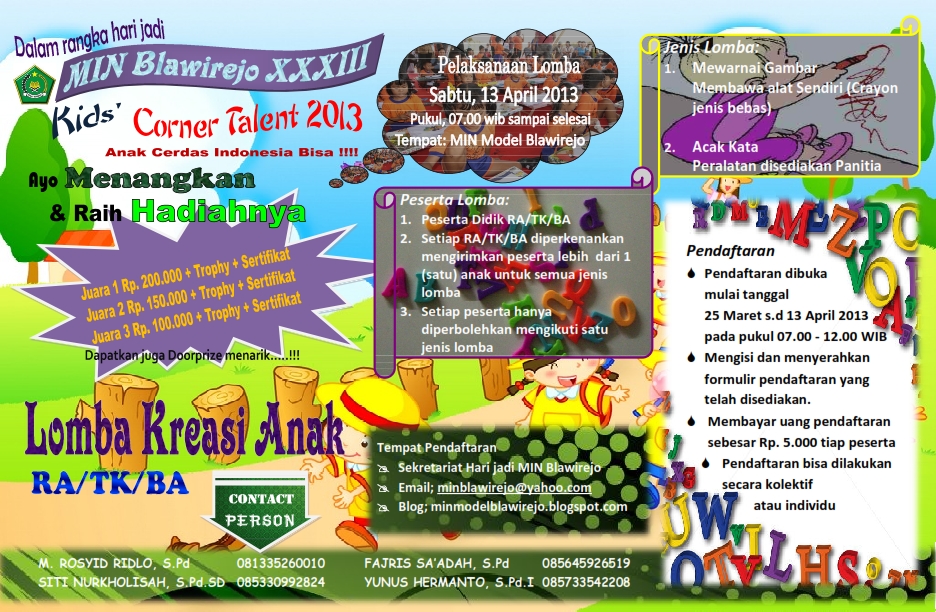 Gambar Brosur Lomba Hut Plug Percetakan Petraya Mewarnai Anak Tk di