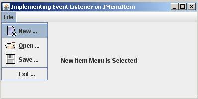 code java implementing listener event sample