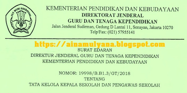 Surat Edaran Gtk Tentang Tata Kelola Kepala Sekolah Dan