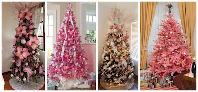  árboles-navideños-decorados-rosa-dorado