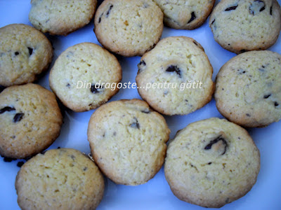 Cookies cu ciocolată neagră - Fursecuri cu ciocolată neagră