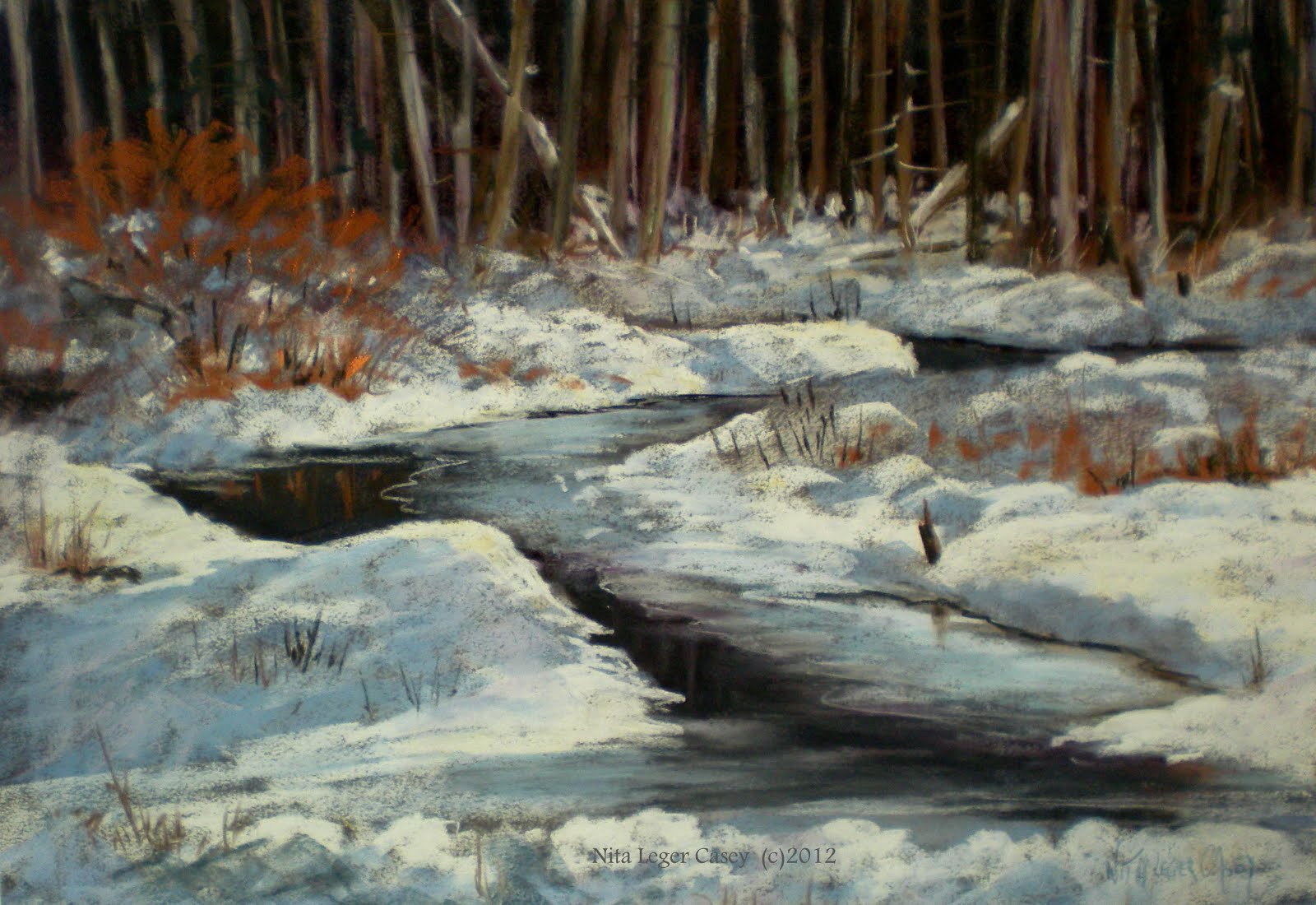 Winter Stream ,18x24 ,$1800. ©2017