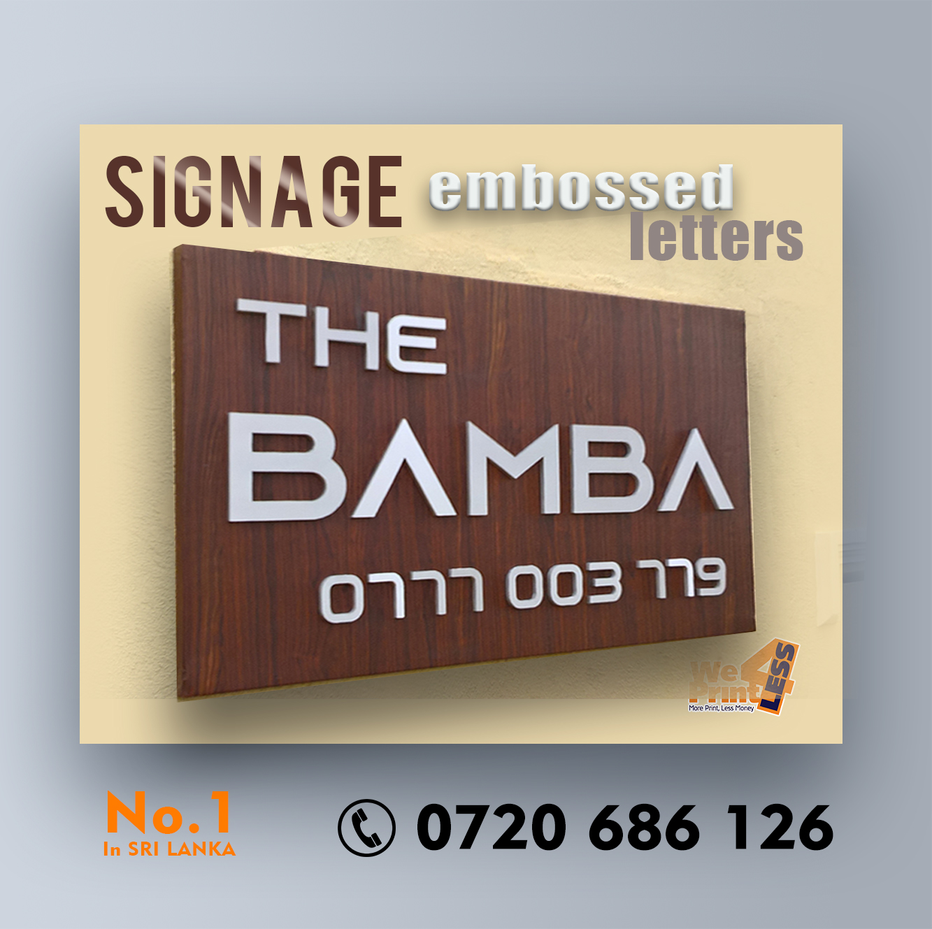 Signage Embossed letters Name Board in Sri Lanka Lanka Advertising