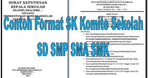 Contoh Format SK Komite Sekolah SD SMP SMA SMK Terbaru - Homesdku