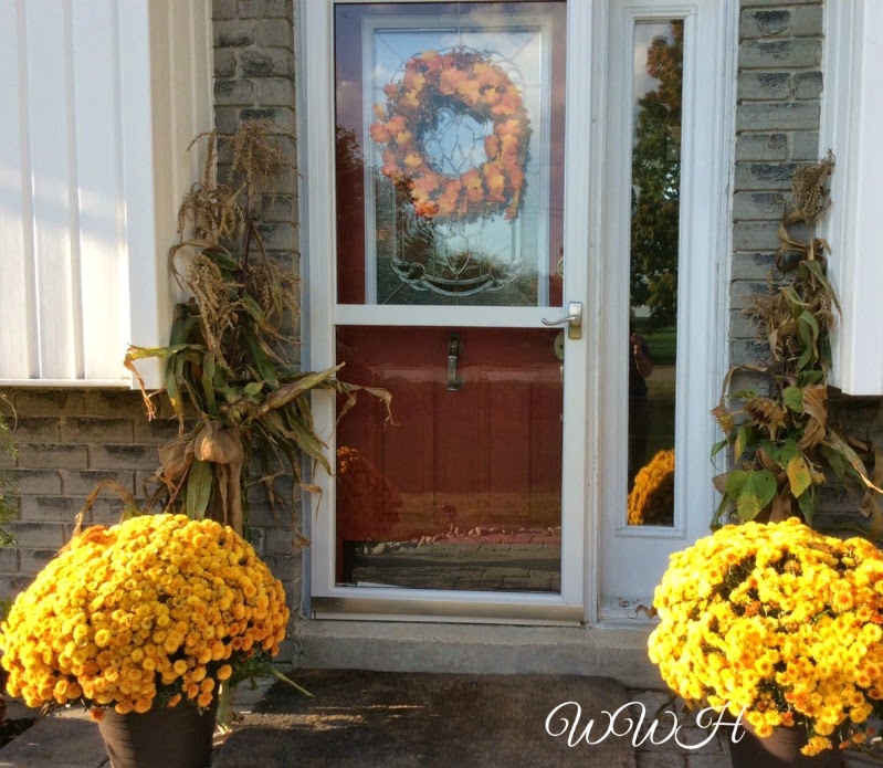 White Weathered Hutch Don't throw out those dead mums.......