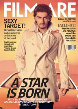 Arjun Kapoor on the cover page of Filmfare - Oct 2012