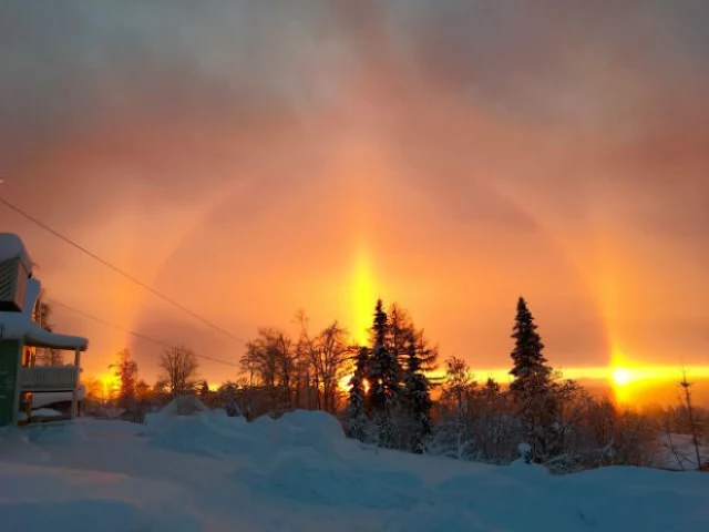 A stunning solar halo was observed over Sweden