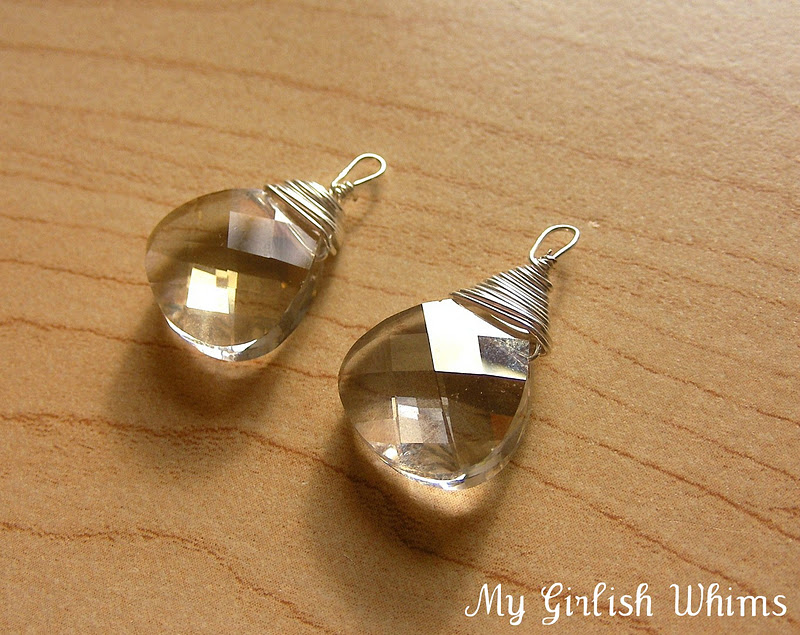 DIY Wire Wrapped Teardrop Earrings - My Girlish Whims