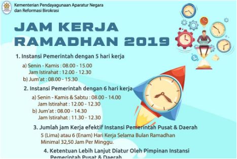 Jam Kerja PNS Bulan Ramadhan 2019 Jam Kerja PNS Bulan Ramadhan 2019