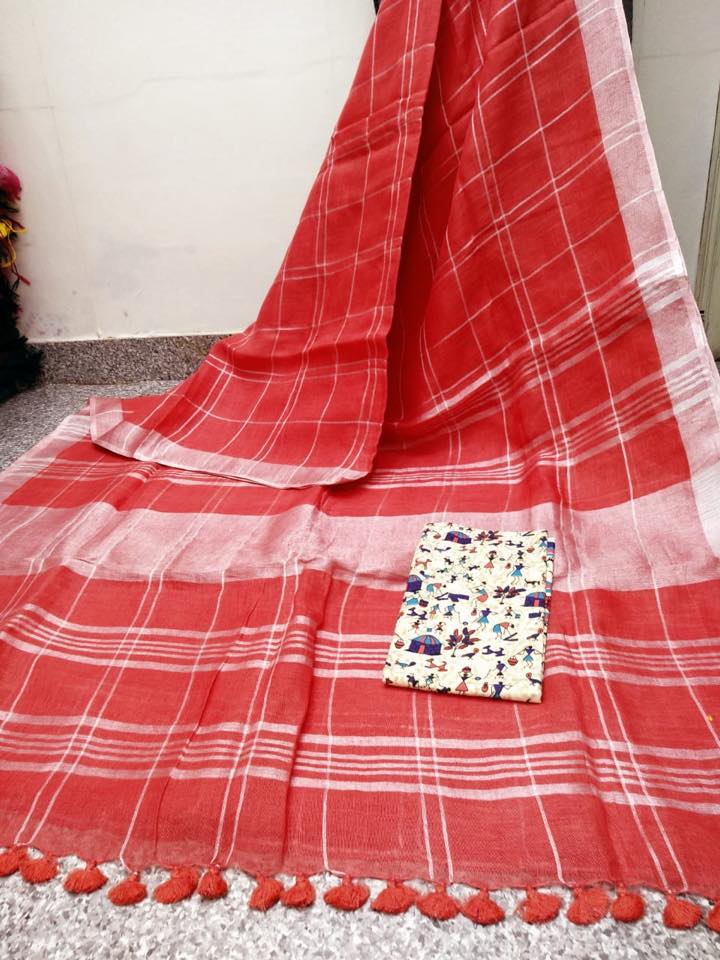 Buy Latest Linen Sarees Online