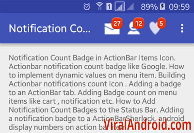 Android Example: How to Add Badge (Notification Count) to Android ActionBar