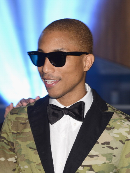 A feast for the eyes!: Pharrell Williams in Moncler Gamme Bleu camo tuxedo