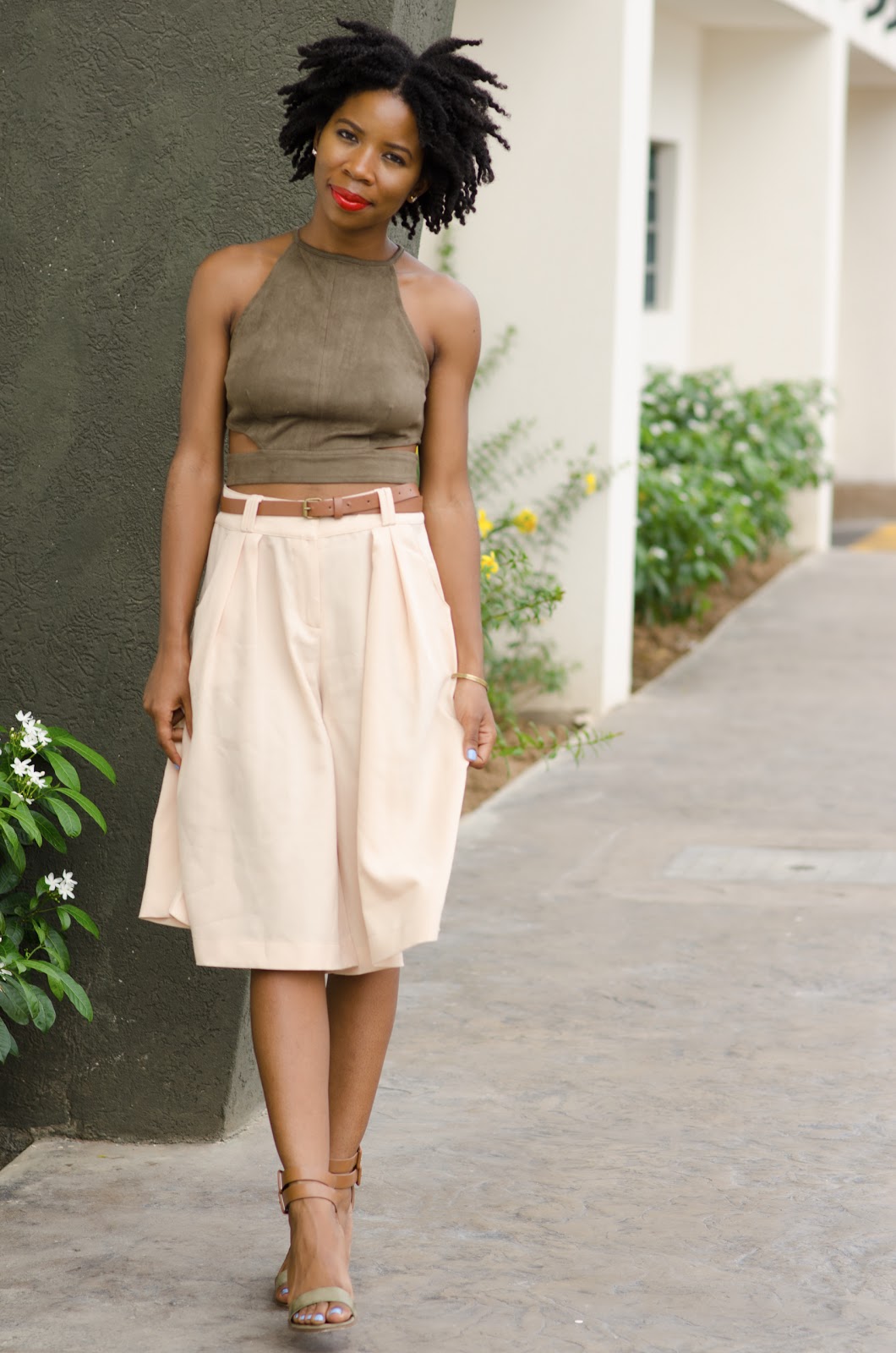 Beige culottes outfit — Covet & Acquire